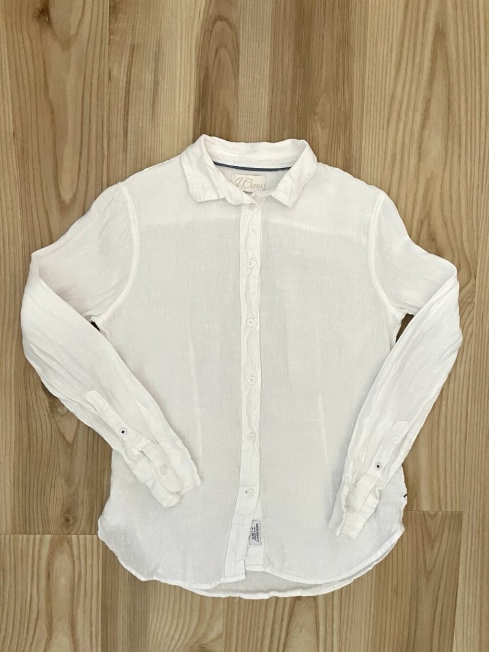 J.CREW 100% Irish Linen Baird McNutt Slim Fit Button Shirt Classic White size 0